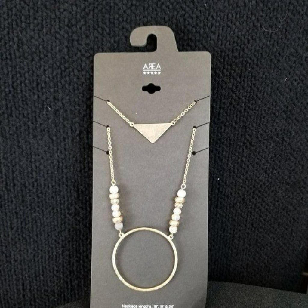 Area Five Star Set Of Two Goldtone Necklaces Nwt